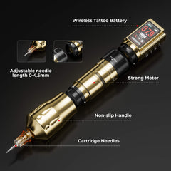 CNC E400 7 Stroke Adjustable Wireless Tattoo Machine & 2*1800mAh Battery