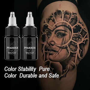 Tinta de tatuaje negra 30/60ml Vegan-Friendly PFARRER (sig)