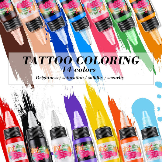 Set de colores de tinta para tatuaje 14 PCS 15ml Stigma