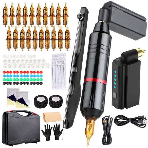 1500mah Rotary Cartridges Tattoo Pen Kit Professional Cordless Tattoo Power  Supply Tattoo Machine Pen Set With Dc Clip Cord | Fruugo US