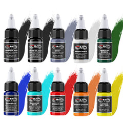 Encre de tatouage 10 couleurs Set 15ml CNC