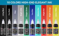 Encre de tatouage 10 couleurs Set 15ml CNC